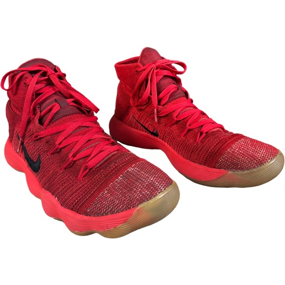 NIKE Men's "React Hyperdunk Flyknit" Red Shoes 917726-600 Size 12 - Picture 3 of 9